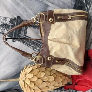 DKNY  Linen & & leather purse